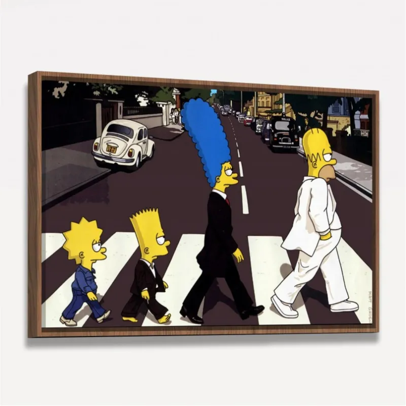 Quadro Os Simpsons na Faixa de Abbey Road