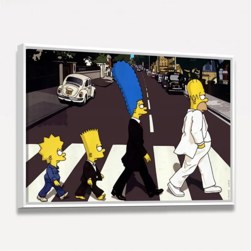 Quadro Os Simpsons na Faixa de Abbey Road