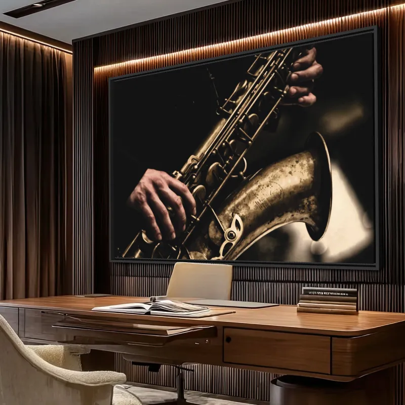 Quadro decorativo Tocando Saxofone em Arte