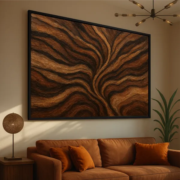 Quadro Abstrato Raízes Do Tempo Tons Terrosos 