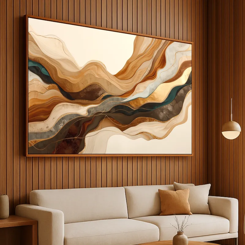 Quadro Abstrato Moderno Ondas Em Harmonia - Arte Exclusiva