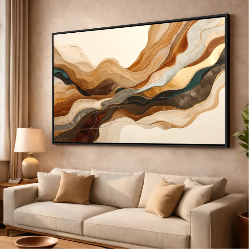 Quadro Abstrato Moderno Ondas Em Harmonia - Arte Exclusiva
