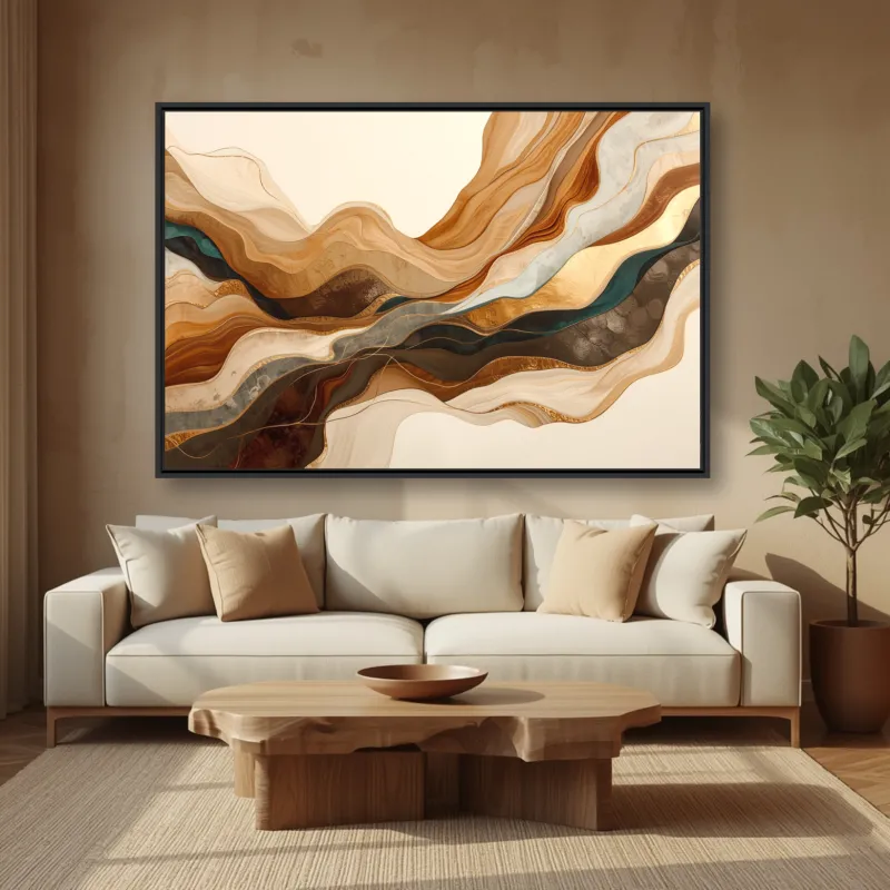 Quadro Abstrato Moderno Ondas Em Harmonia - Arte Exclusiva