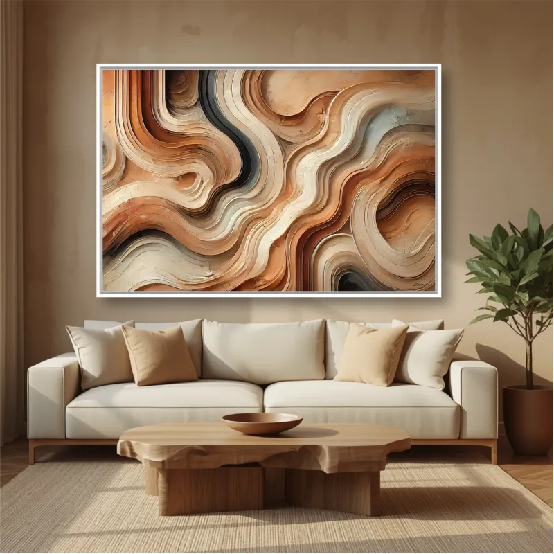 Quadro Decorativo Abstrato Entre Curvas 