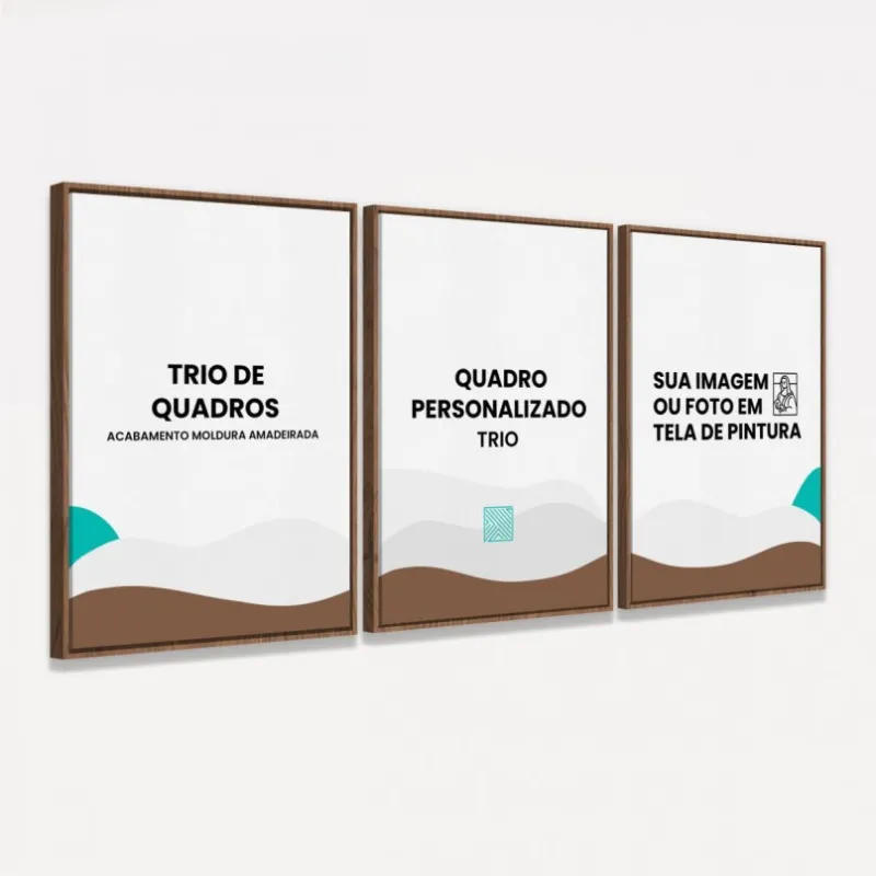 Quadros Personalizados - Kit 3 Telas Retangulares