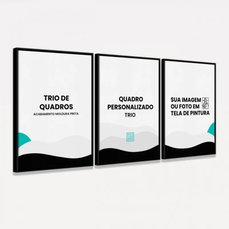 Quadros Personalizados - Kit 3 Telas Retangulares