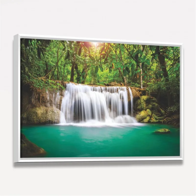 Quadro Cachoeira Sobre Pedras Natureza