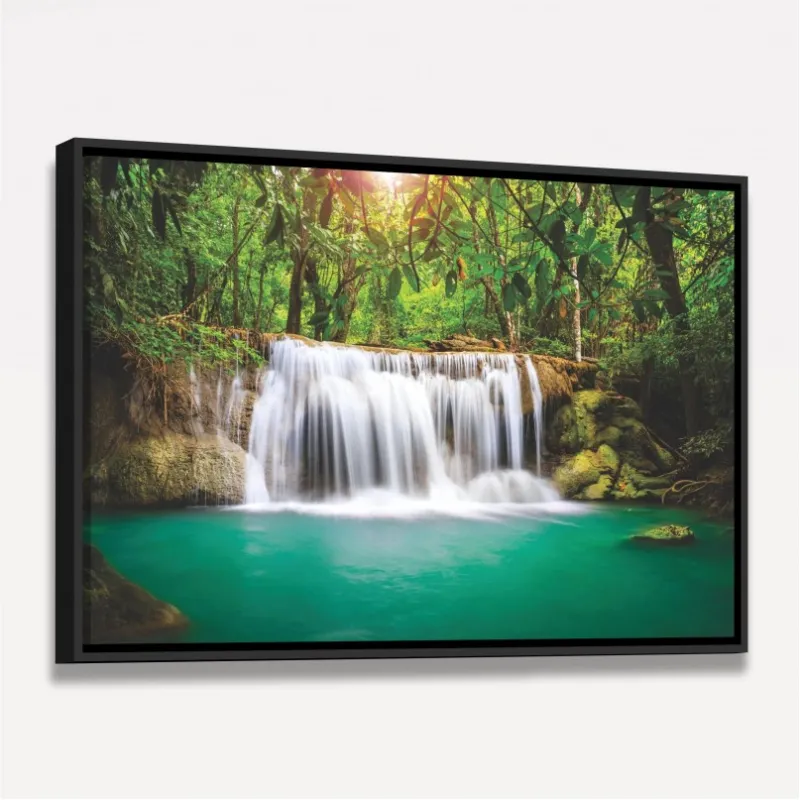 Quadro Cachoeira Sobre Pedras Natureza