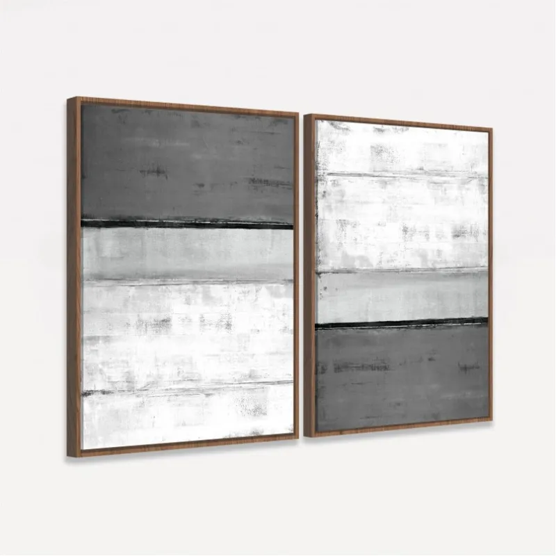 Quadro Abstrato Cinza Tones Duo decorativo