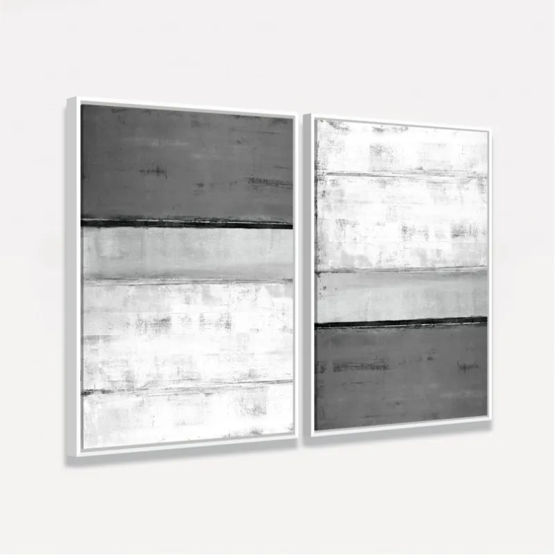 Quadro Abstrato Cinza Tones Duo decorativo