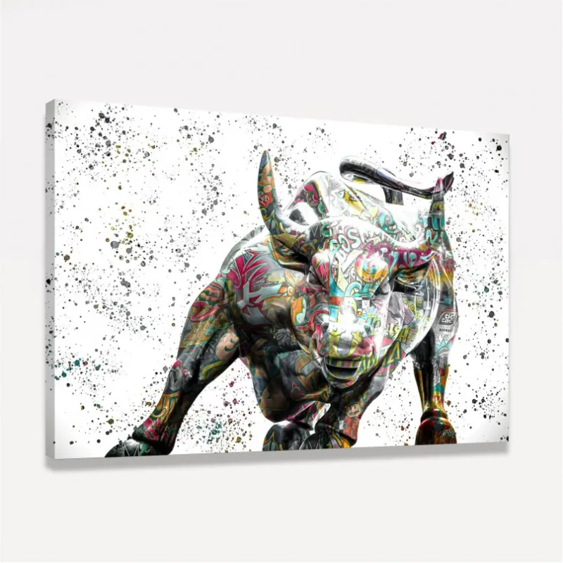 Quadro Touro de Wall Street Grafite Art