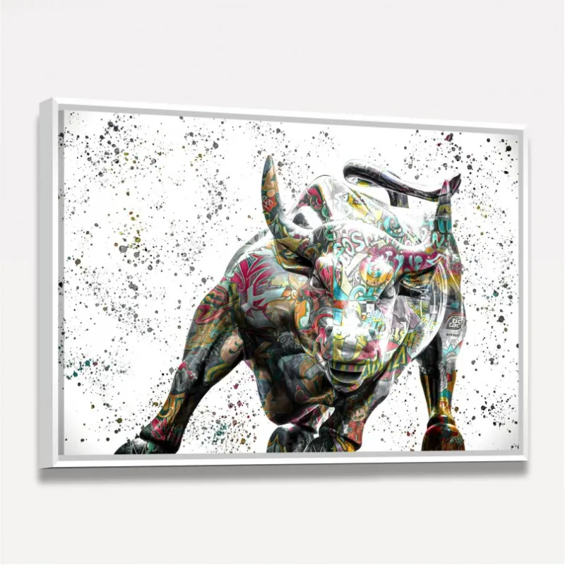 Quadro Touro de Wall Street Grafite Art