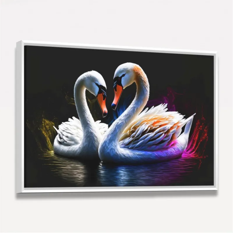 Quadro Casal de Cisnes Amor Gracioso