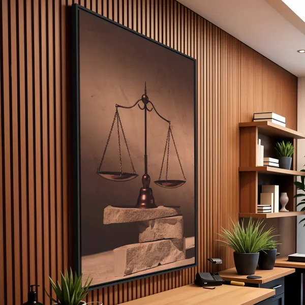 Quadro Advocacia Balança sobre a Rocha Vintage