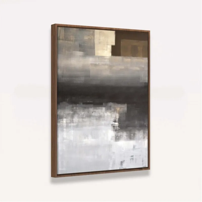 Quadro decorativo Abstrato Reflexão em Marrom Preto e Cinza