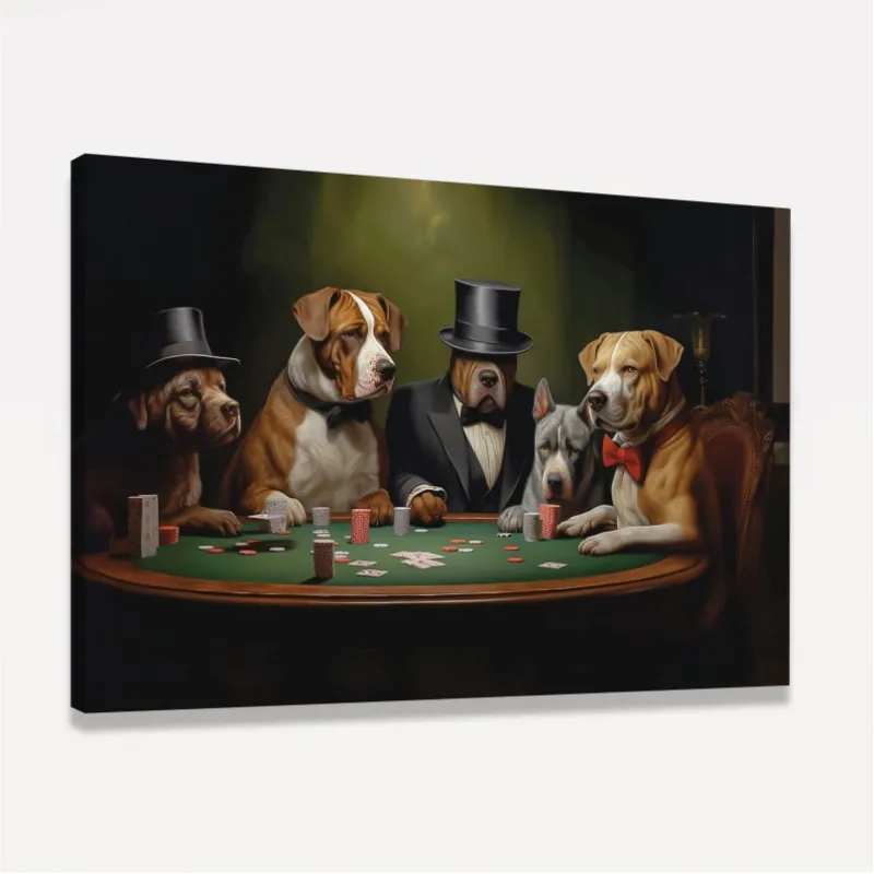 Quadro Cachorros Jogando Poker Game