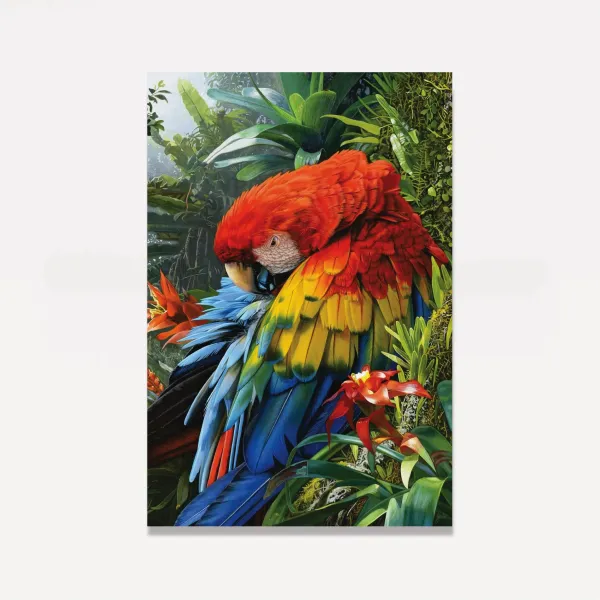 Quadro Arara Colorida na Floresta