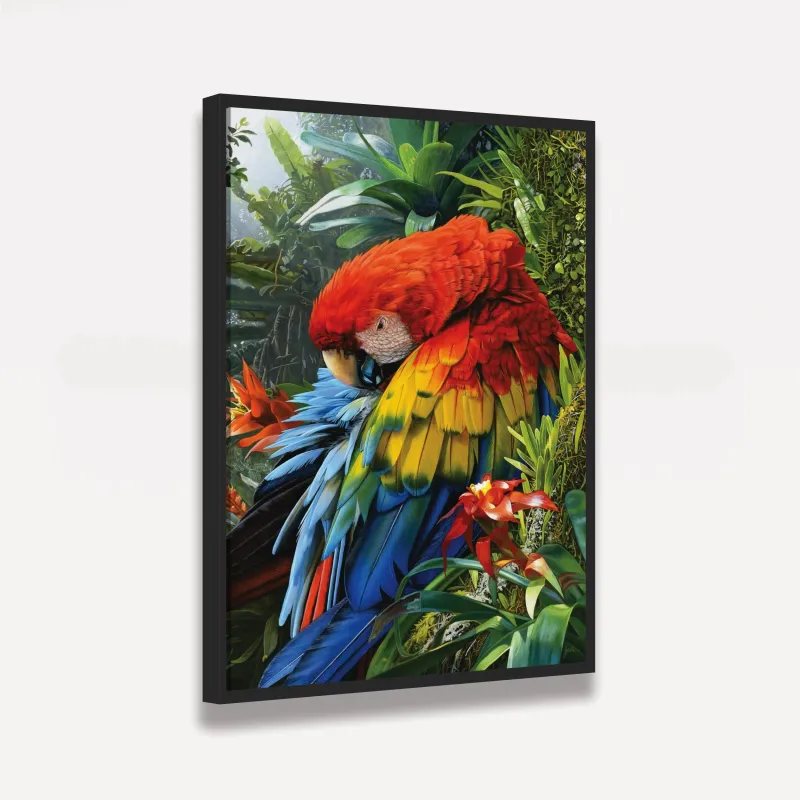 Quadro Arara Colorida na Floresta