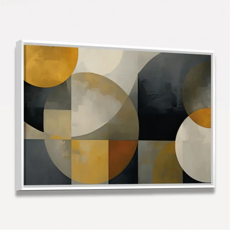 Quadro Decorativo Abstrato Pinceladas em Formas 