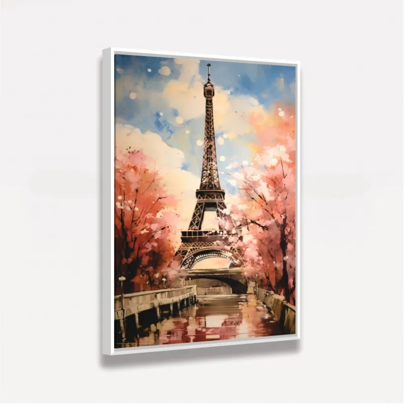 Quadro Torre Eiffel - França Impressionismo Pinceladas Soltas  