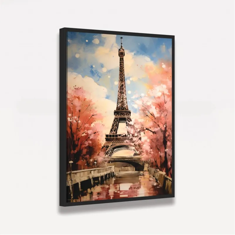 Quadro Torre Eiffel - França Impressionismo Pinceladas Soltas  