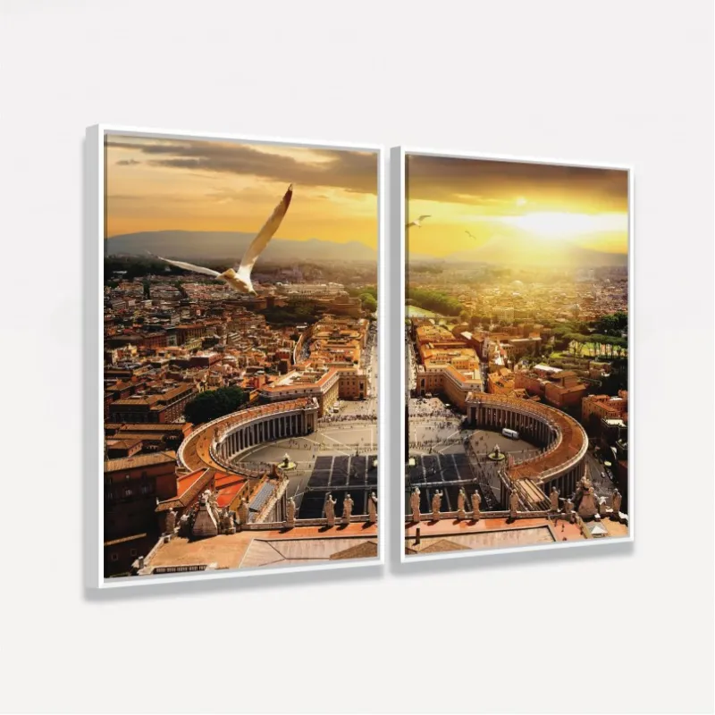 Quadro Duo Vista Panorâmica Vaticano Itália