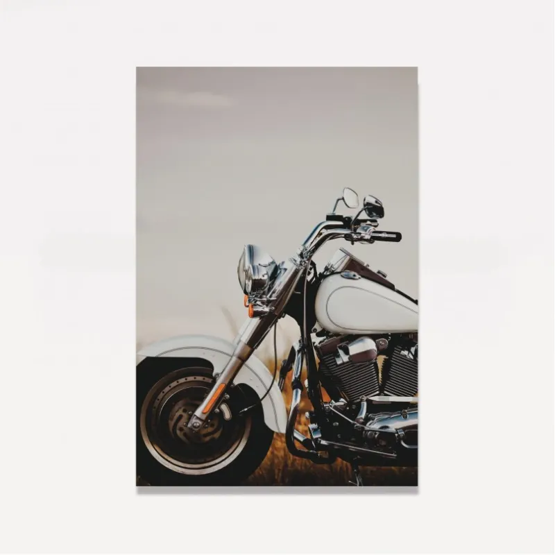 Quadro Moto Retro do Roadster Branca