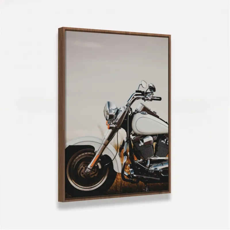 Quadro Moto Retro do Roadster Branca