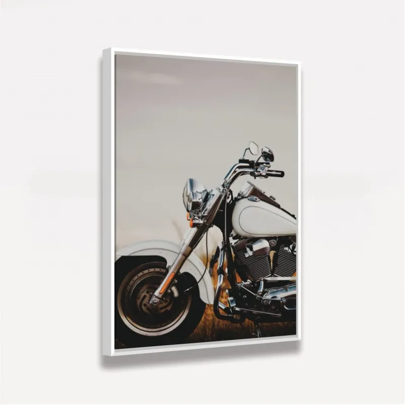 Quadro Moto Retro do Roadster Branca