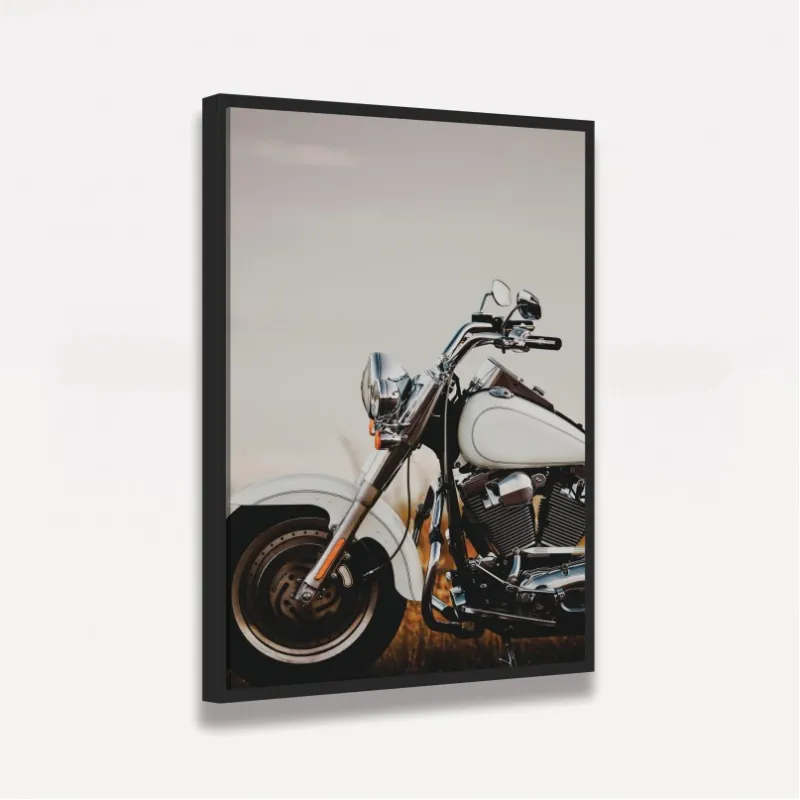 Quadro Moto Retro do Roadster Branca