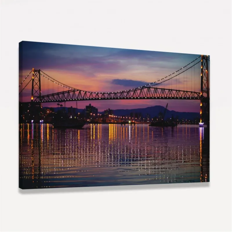 Quadro Noite Iluminação Ponte Hercílio Luz - Florianópolis