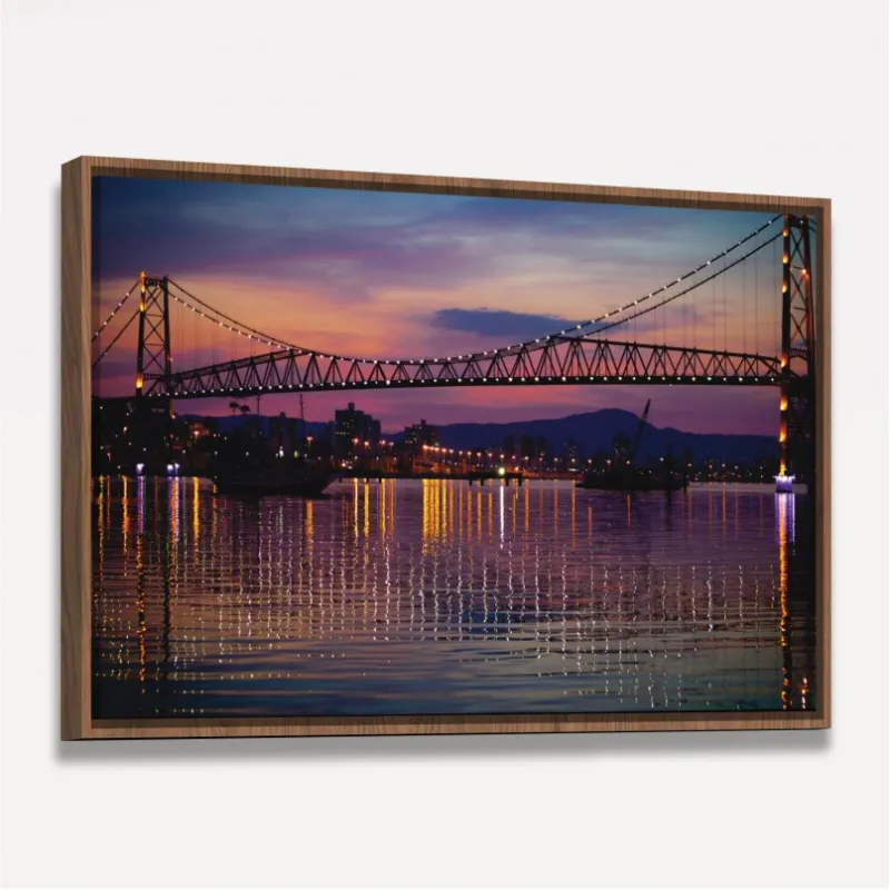 Quadro Noite Iluminação Ponte Hercílio Luz - Florianópolis