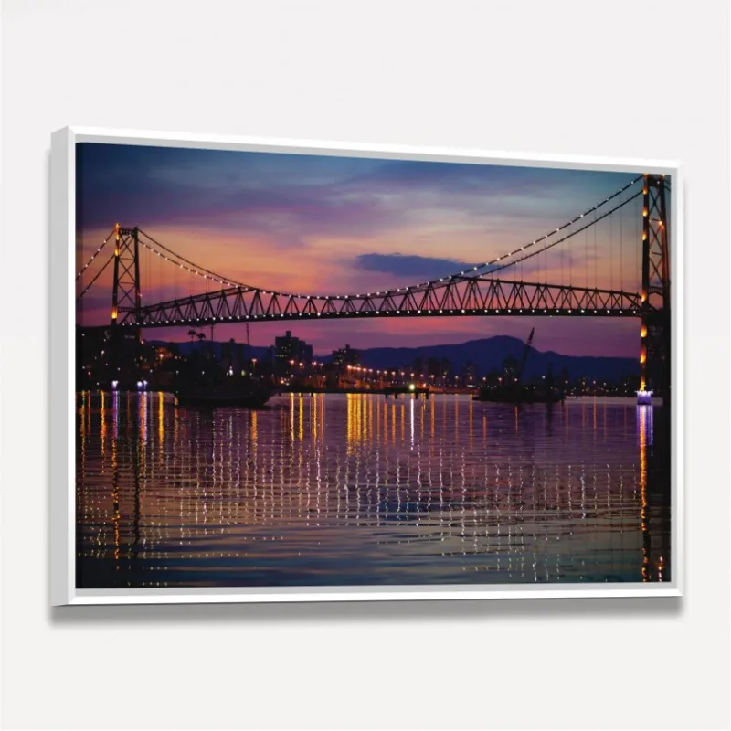 Quadro Noite Iluminação Ponte Hercílio Luz - Florianópolis