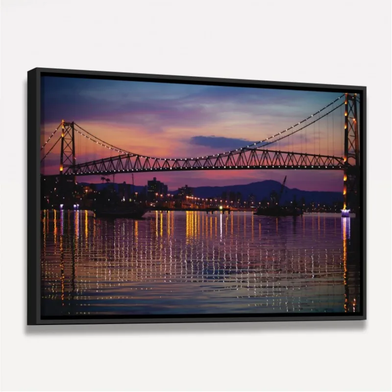 Quadro Noite Iluminação Ponte Hercílio Luz - Florianópolis