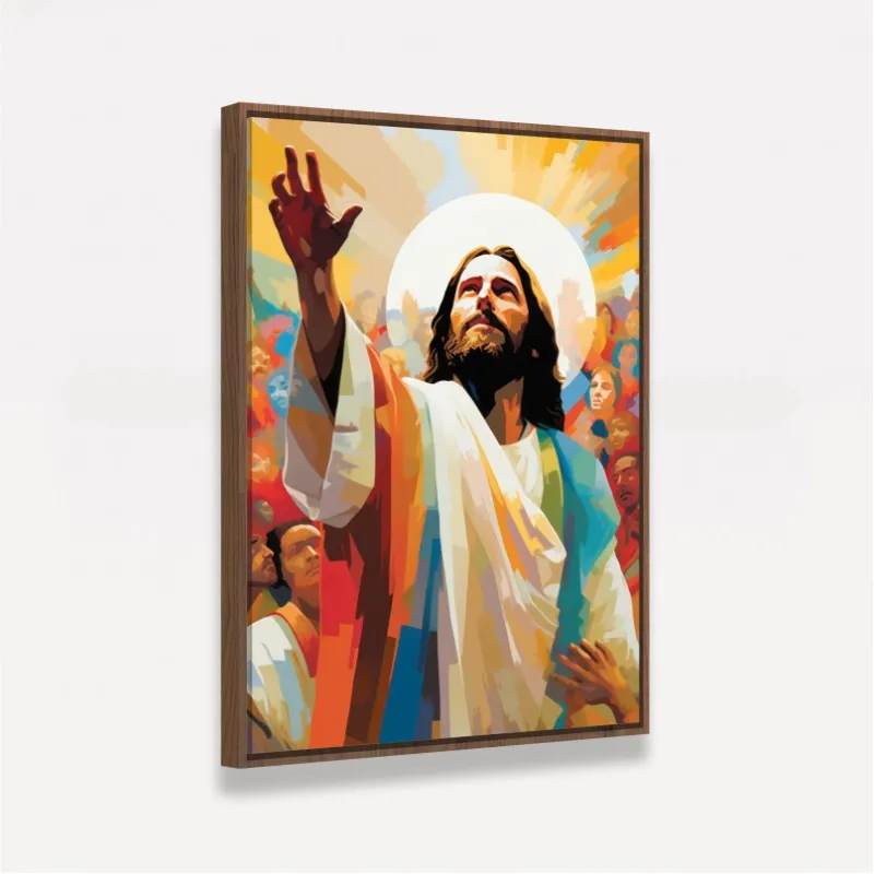 Quadro Jesus Estilo Pintura Abençoando Multidão