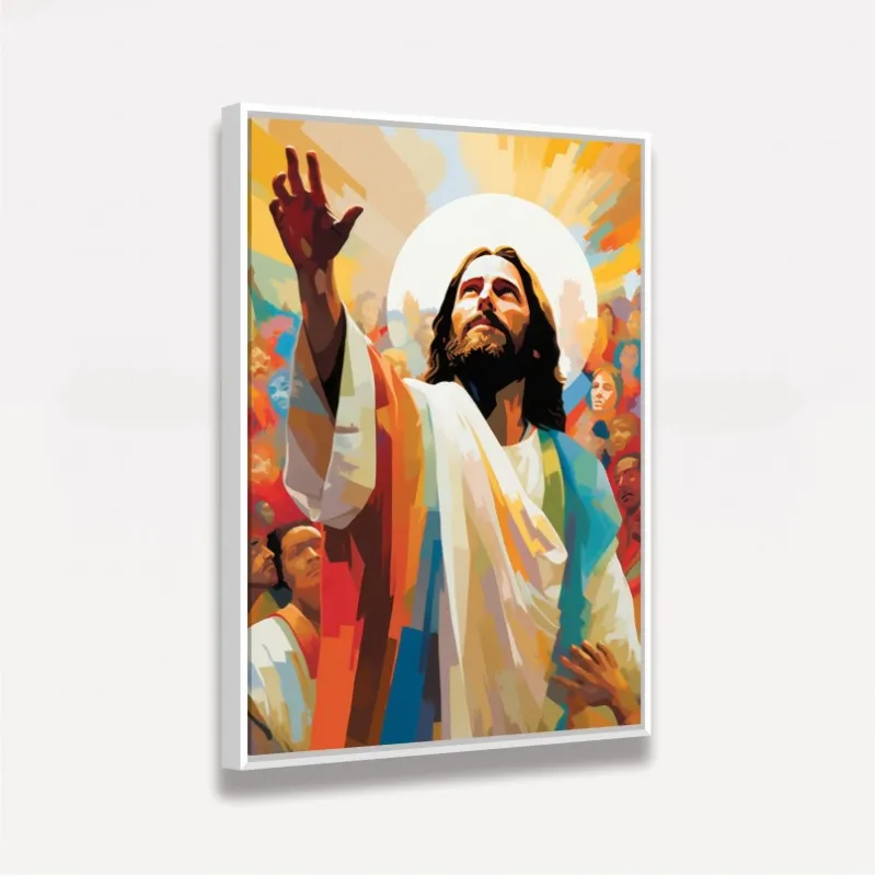 Quadro Jesus Estilo Pintura Abençoando Multidão