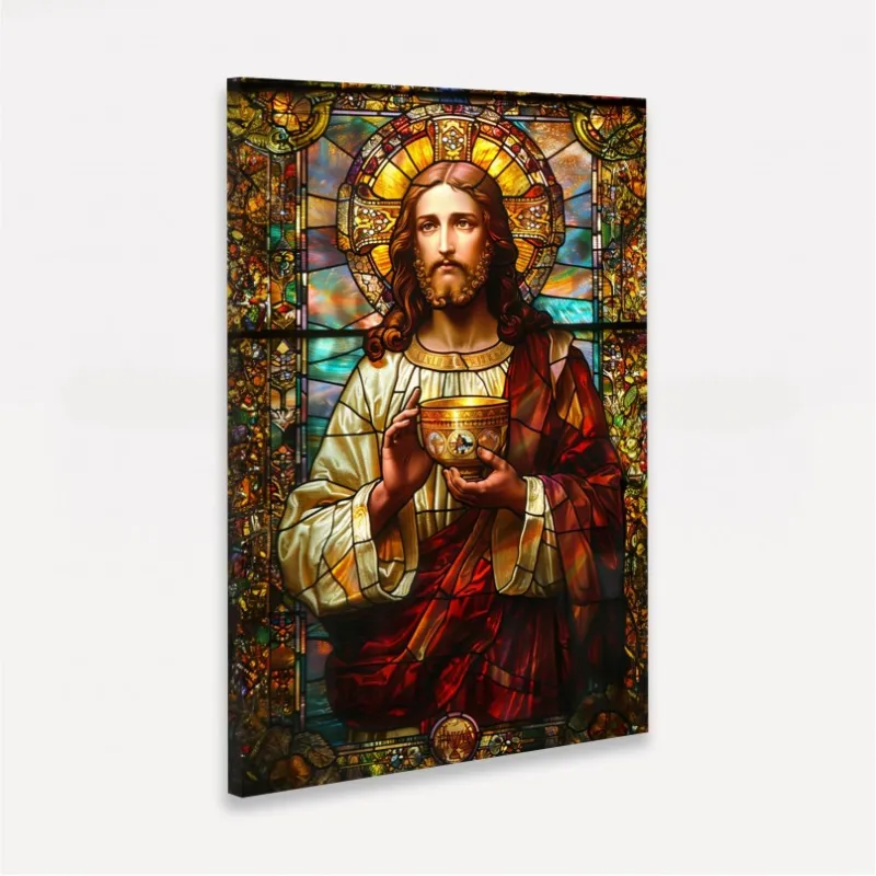 Quadro Vitral Jesus Cristo Cálice