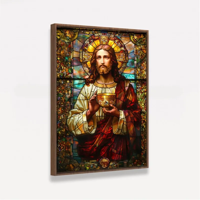 Quadro Vitral Jesus Cristo Cálice