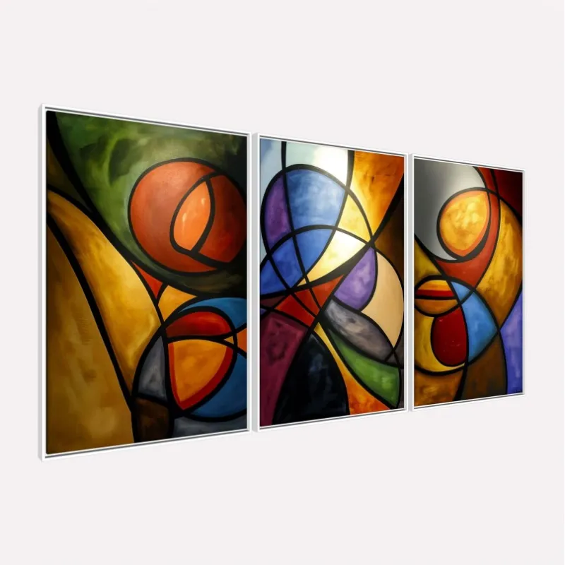 Quadro Abstrato Vibração de Cores em Harmonia