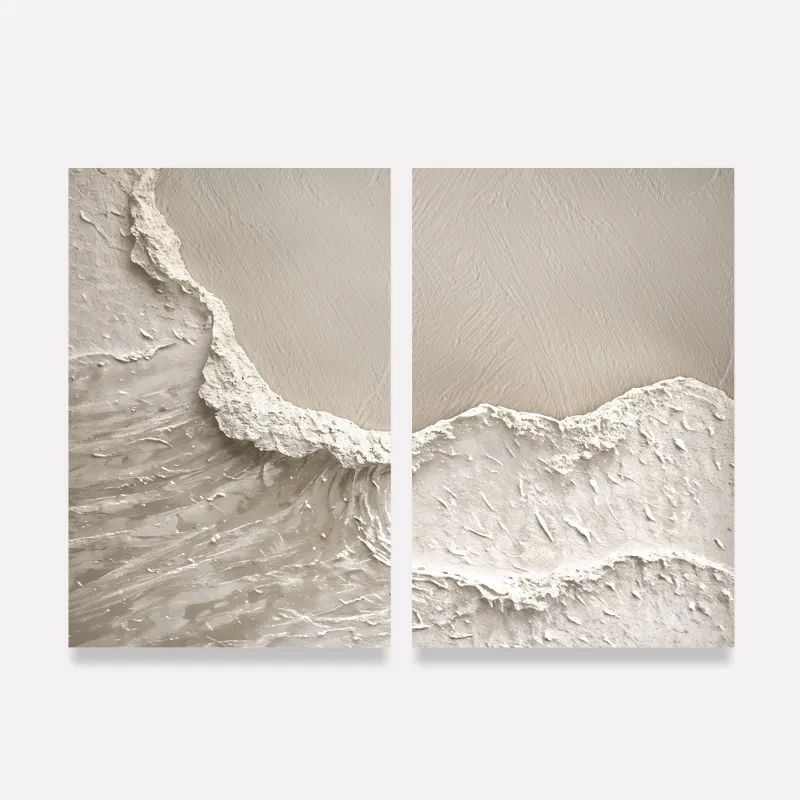 Quadro Abstrato Onda de Texturas Mar e Areia