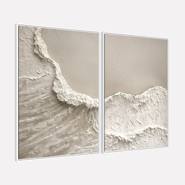 Quadro Abstrato Onda de Texturas Mar e Areia