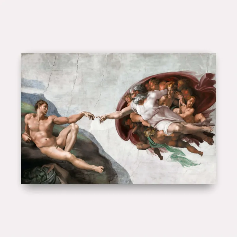 Quadro A Criação de Adão de Michelangelo Releitura