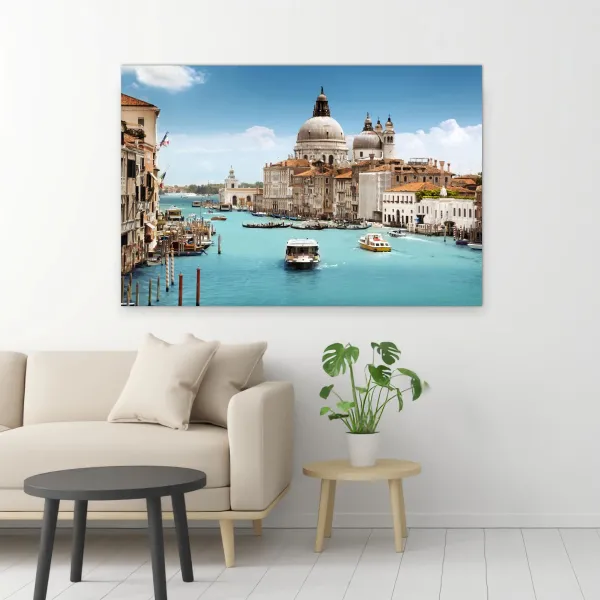 Quadro Paisagem Cidade Canal de Veneza - Lindas Águas Azuis