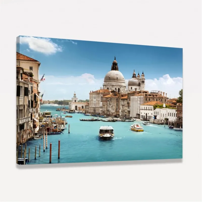 Quadro Paisagem Cidade Canal de Veneza - Lindas Águas Azuis