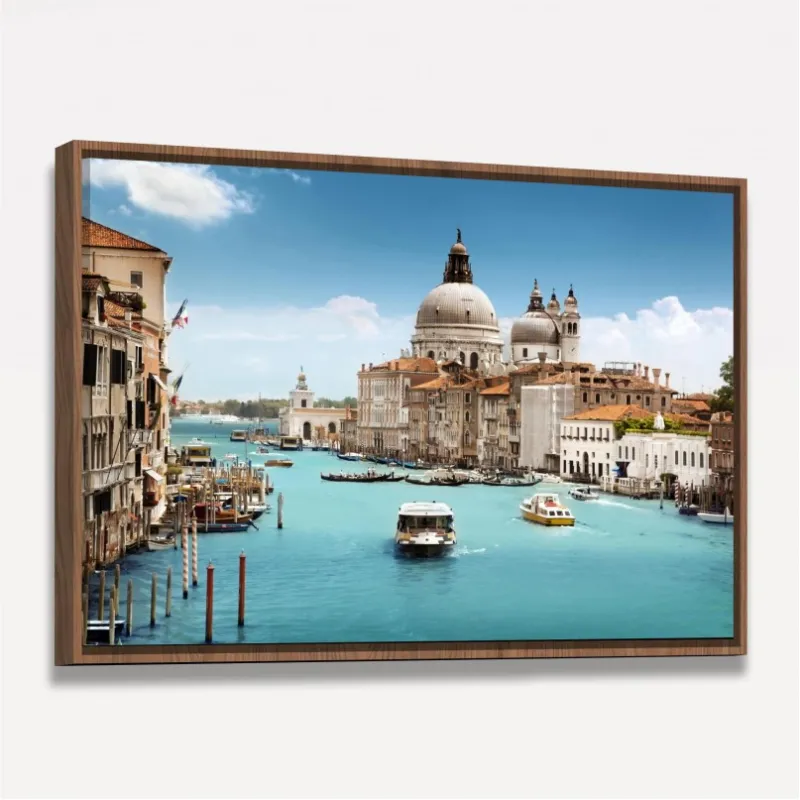 Quadro Paisagem Cidade Canal de Veneza - Lindas Águas Azuis