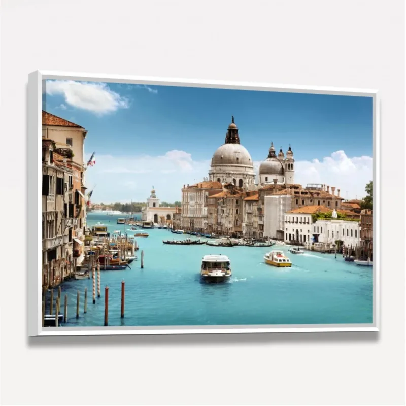 Quadro Paisagem Cidade Canal de Veneza - Lindas Águas Azuis