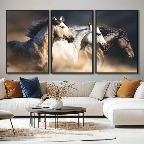 Quadro Cavalos em Arte - Trio de Cavalos