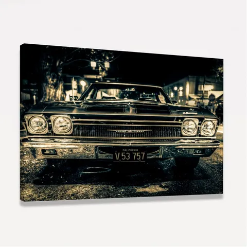 Quadro Carro Clássico Vintage Antigo Frontal