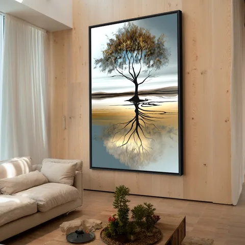 Quadro Abstrato Árvore Reflexo da Vida - Arte Exclusiva