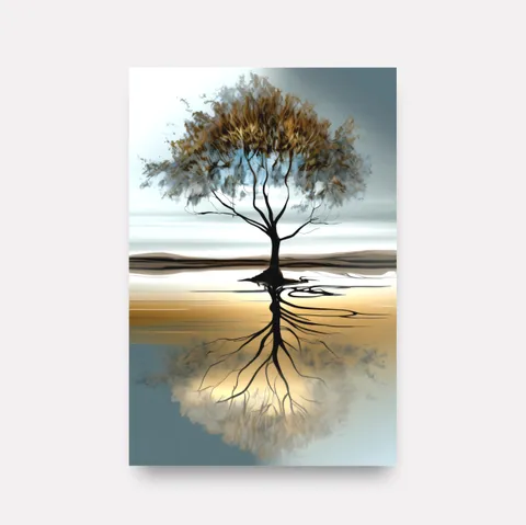 Quadro Abstrato Árvore Reflexo da Vida - Arte Exclusiva